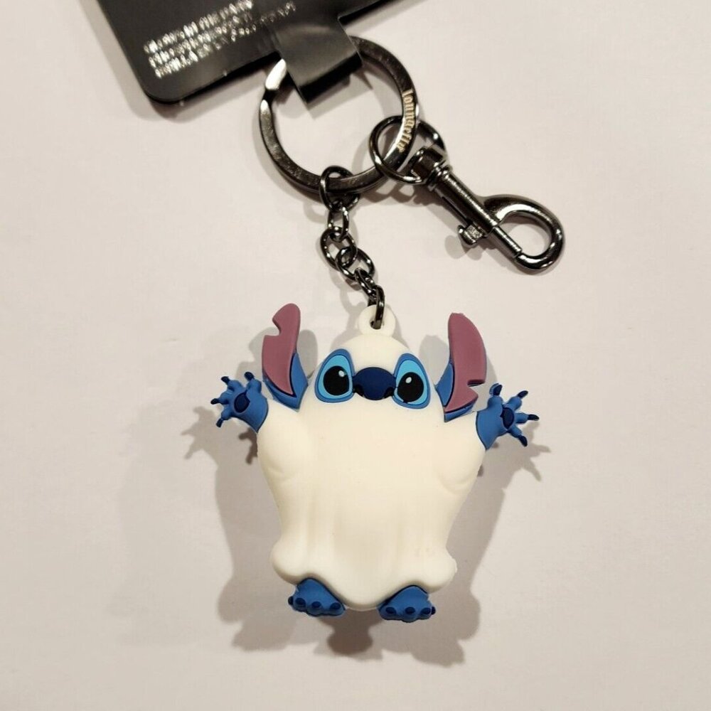 Loungefly Disney Lilo and Stitch Ghost 3D Glow in the Dark Keychain Charm NEW